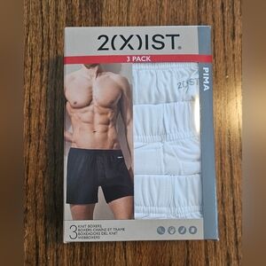 2xist NIB Men's Pima Cotton Knit White Boxers 3-Pack - Medium